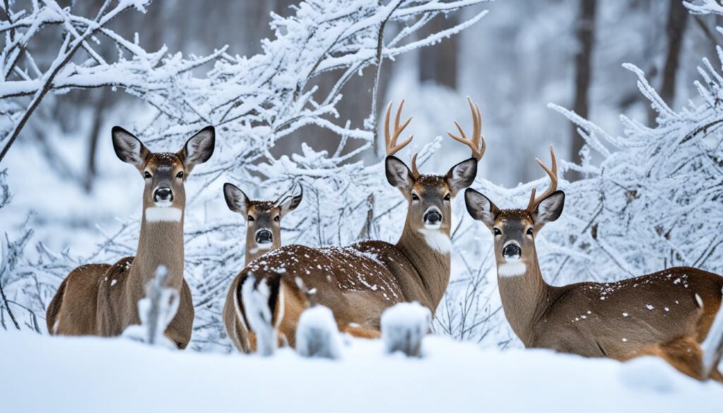 deer winter behavior