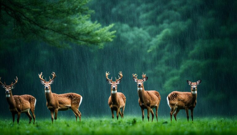 do deer move in the rain