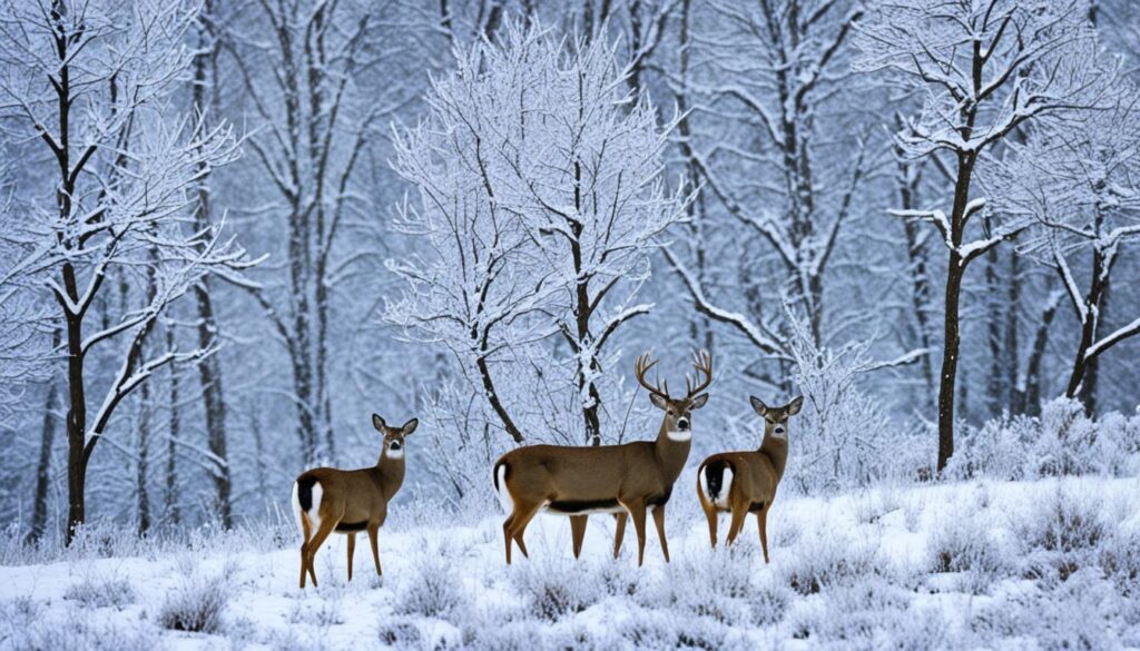 do deer stay active in cold weather