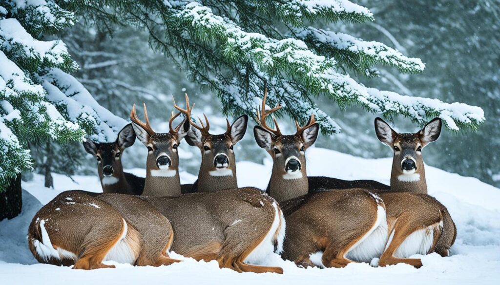 deer shelter in winter